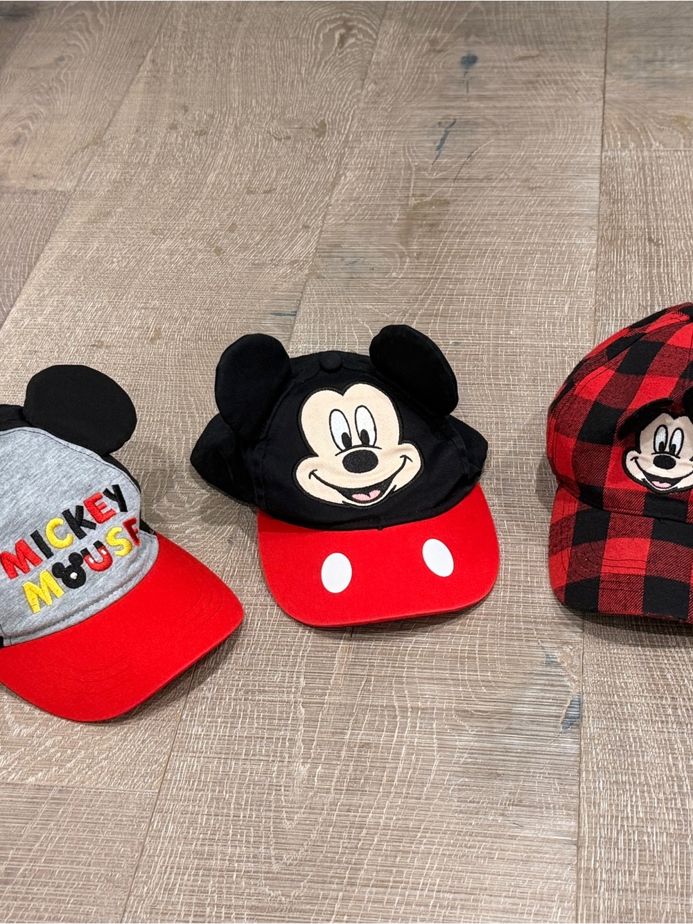 Lot of 3 Disney Mickey Mouse Kids Caps